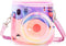 Illusion-colour Camera Case for Fujifilm Instax Mini 11/9/8, Adjustable PVC Protective Cover Sling Bag