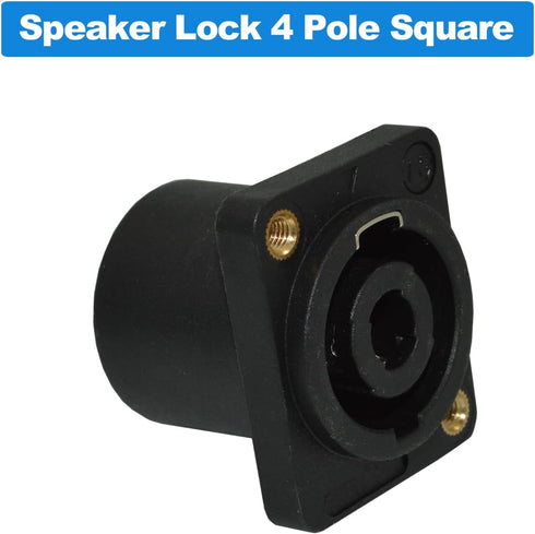 speakon Connector,Speaker Jack Twist Lock 4 Pole Square (Rectangle),Compatible with Speakon NL4MP, NL4MPR, NL4FC, NL4FX, NLT4X, NL4 (8 Packs Black)