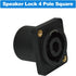 speakon Connector,Speaker Jack Twist Lock 4 Pole Square (Rectangle),Compatible with Speakon NL4MP, NL4MPR, NL4FC, NL4FX, NLT4X, NL4 (8 Packs Black)