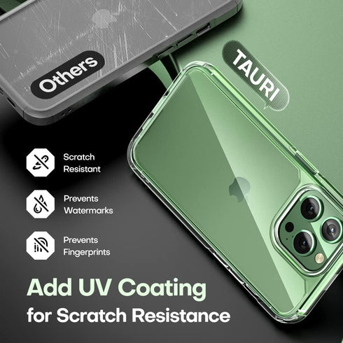 TAURI 3 in 1 iPhone 13 Pro Max Case Clear, Not-Yellowing, Military-Grade Drop Protection, Slim Shockproof Phone Lanyard