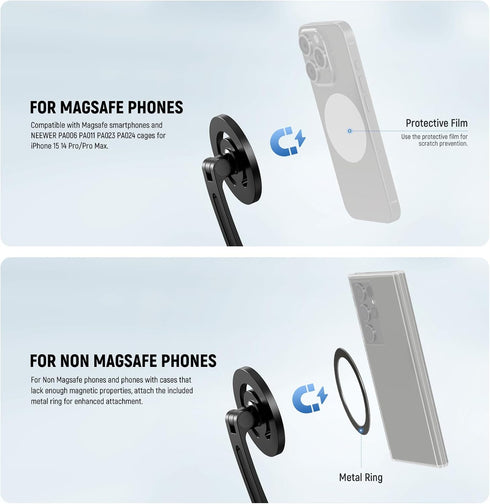Neewer Magnetic Neck Holder for Action Camera & Phone, Hands-Free Neck Mount with Chest Strap for GoPro DJI Insta360