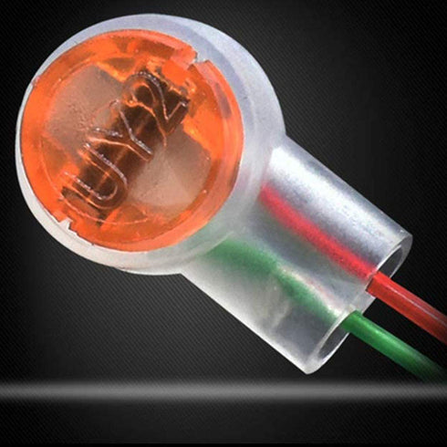 UY2 Gel Connector, 100PCS Waterproof Orange Clear Twin Blade 2 Wire Gel Filled Crimp Connector