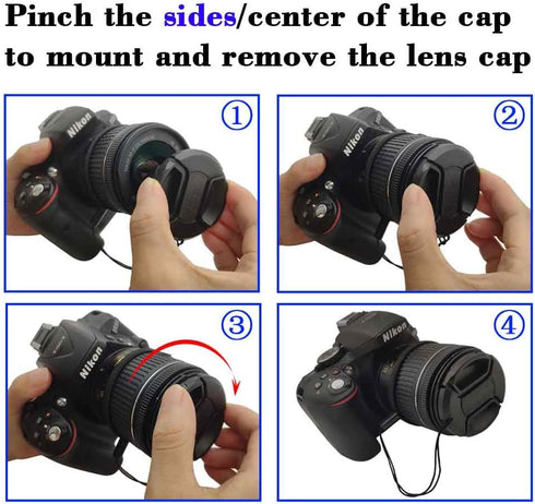 40.5mm Snap-on Lens Cap Cover with Keeper for Sony E-Mount 16-50mm Lens, ULBTER Lens Cap & Cover Leash -2 Pack