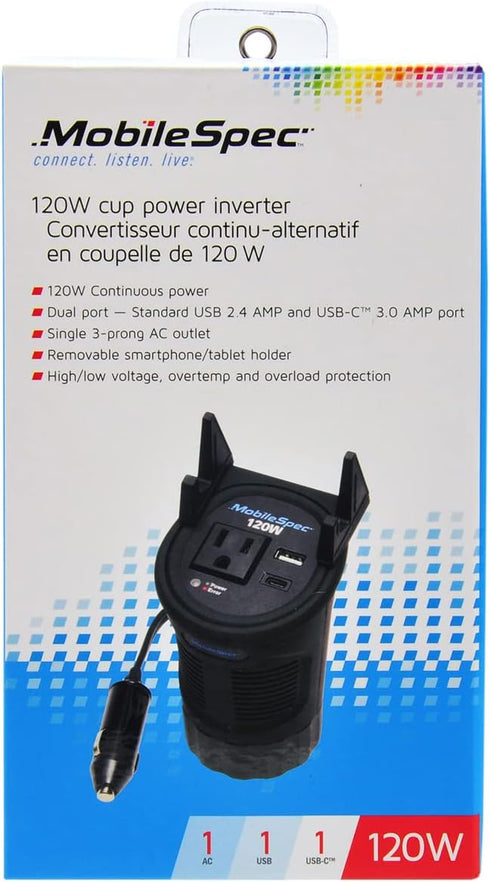 MobileSpec MSI120C 120 Watt Cup Power Inverter