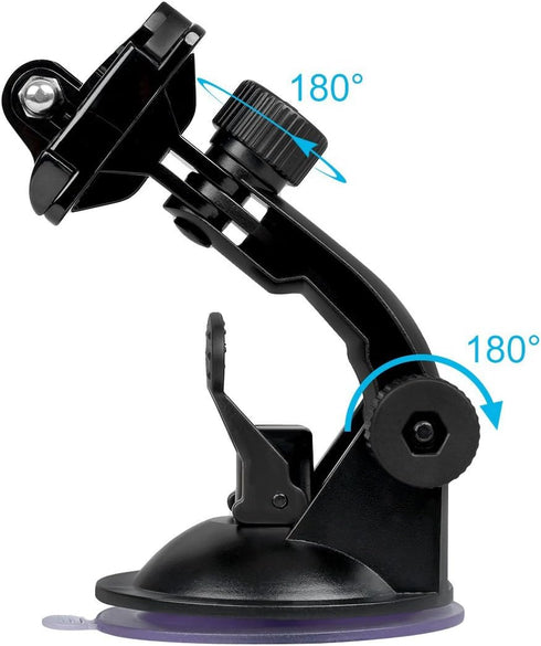 Sametop Suction Cup Mount Compatible with Gopro Hero 12, 11, 10, 9, 8, 7, 6, 5, 4, Session, 3+, 3, 2, 1, Hero (2018), Max, Fusion, DJI Osmo Action Cameras; Perfect for Car Windshield and Window