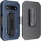 Kyocera DuraForce PRO 3 (E7200) Case and Holster Combo, Navy Blue, with Kickstand, Handstrap, and Screen Protector.