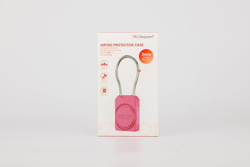 PROfezzion Secure AirTag Holder with Metal Wire Cable, IPX8 Waterproof Hard Shell Case for Travel and Pets