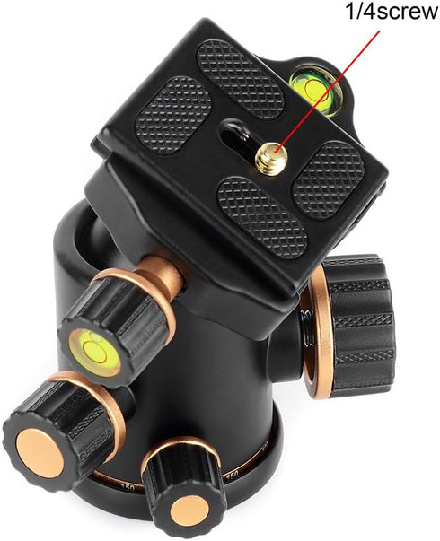 Pergear TH3 Pro DSLR Camera Tripod Ball Head, 8KG Capacity, 360° Swivel, Metal Build, Fine Tuning Damping