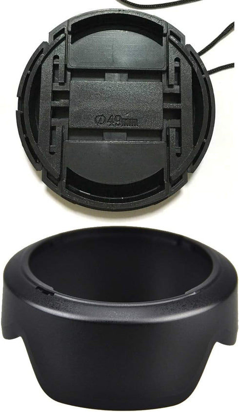 EW-53 Lens Hood and 49mm Lens Cap - Compatible for Canon M50II M50 M6 kit EF-M 15-45mm F/3.5-6.3 Lens