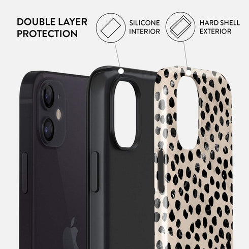 BURGA Cute Phone Case for iPhone 12, Trendy Aesthetic Hard Shell Protection, Almond Latte
