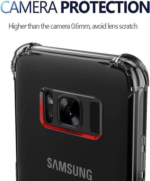 KIOMY Clear Case for Samsung Galaxy S8, Shockproof Bumper Protective Back Cover with Airbags Corners