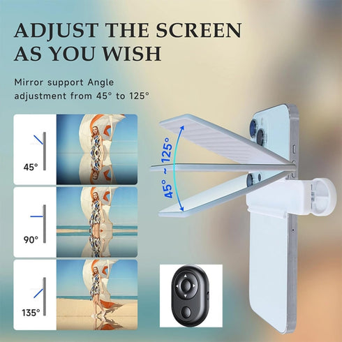 Generic Smartphone Camera Mirror Reflection Clip Kit-Mirror Effect Lens HD Glass Phone Shooting Reflection Mirror