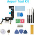 Replacement Charging Port USB Dock Connector Assembly with Tool Kit for iPhone XR 6.1 Inch (White)