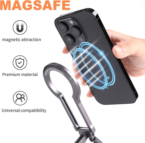 WUXINDS 17/16/15/14/13/12 Magnetic Phone Tripod Stand, Aluminium Alloy Strong Magnet Quick Mount Foldable Mini Tripod