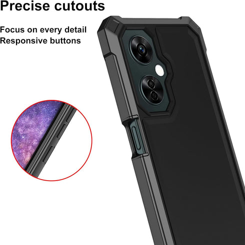 Ailiber OnePlus Nord N30 Phone Case, Slim Silicone Cover with Screen Protector, Shockproof TPU Bumper, Black