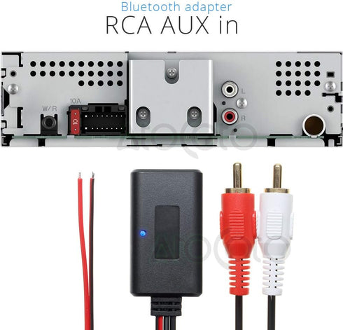 Car 12V Aux Bluetooth 5.0 Adapter Module, Music Receiver Car Kit with 2 RCA Input Aux Audio for Car Radio Stereo Speaker