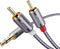 Ruaeoda 3.5mm to 2RCA Cable 6 Feet, Braided 2RCA to 3.5mm AUX Stereo Y Splitter Cable, Double-Shielded for Audiophiles