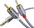 Ruaeoda 3.5mm to 2RCA Cable 6 Feet, Braided 2RCA to 3.5mm AUX Stereo Y Splitter Cable, Double-Shielded for Audiophiles