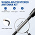 Anina 16 Inch 16" AM/FM Universal Top/Side Mount Antenna for Vehicle Truck Boat ATV UTV RV Motorcycle, Car Radio Aerial