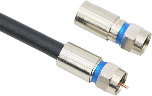 PASOW Compression RG6 F Connector Coax Coaxial Adapter Plug for Satellite & Cable TV (50 Pack)