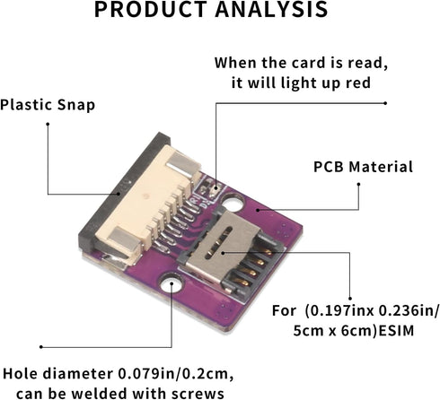 PinQiongZhe ESIM to Nano SIM Card Extension Cable ESIM Card Adapter Conversion Board ESIM Experimental Test