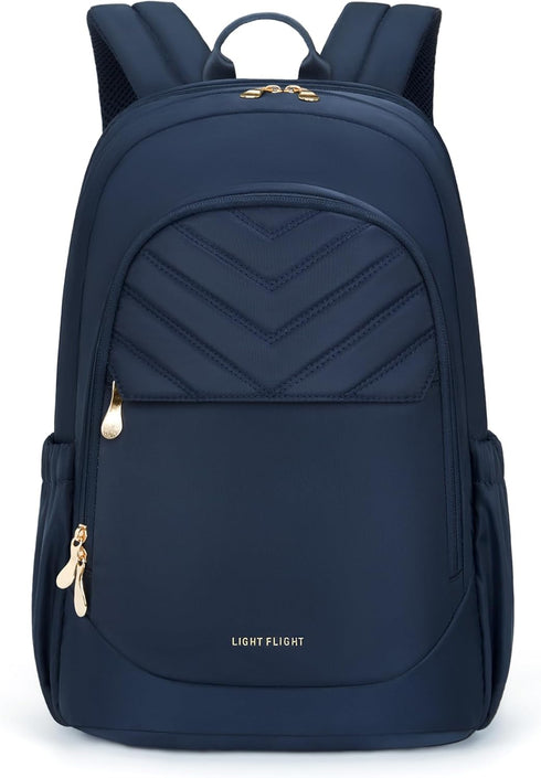 LIGHT FLIGHT Travel Backpack for Women, 15.6" Laptop Backpack, Water Resistant, Large Capacity, Black