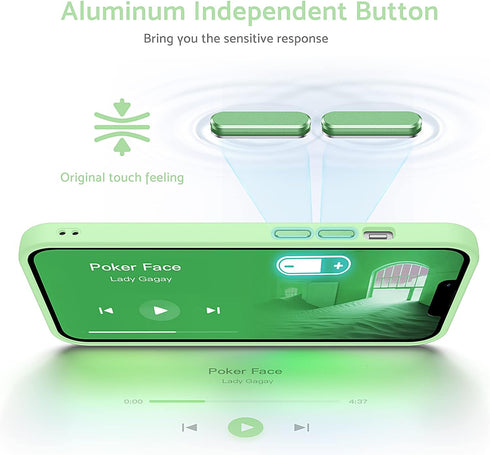 Anqrp Soft Silicone Slim Anti-Scratch Case for iPhone 13 Pro, 6.1 Inch, Support Wireless Charging, Light Green