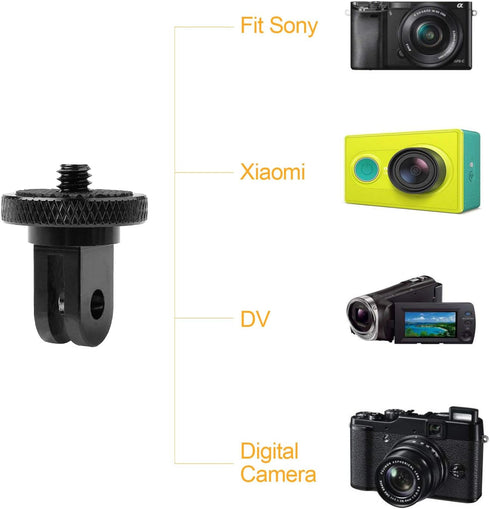 ChromLives Tripod Adapter Mount, 1/4"-20 Camera Mount Compatible with GoPro Hero 11 10 9 8 7 6 5 4 3