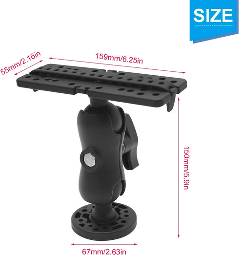 Fish Finder Mount Base, Universal 360 Degree Swivel Fishfinder Mounting Plate