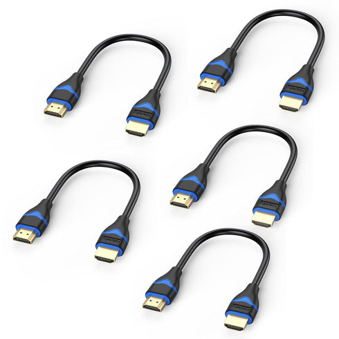 4K Short HDMI Cable 6 inch 5-Pack, HDMI Cord 0.5FT High Speed