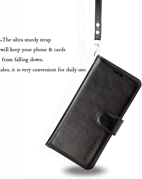 Galaxy A10E Wallet Case, Premium PU Leather Flip Protective Phone Cover with Card Slots & Kickstand for Samsung A10E