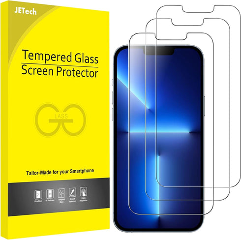 JETech 3-Pack Tempered Glass Screen Protector for iPhone 13 & 13 Pro 6.1-Inch - Durable Protection