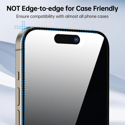 SYNCWIRE 2-Pack Privacy Screen Protector for iPhone 15 Pro Max - 9H Hardness, True 28° Anti Spy, Easy Install, Bubble