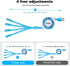 2Pack Multi Charging Cable, 4Ft Retractable 4 in 1 USB Charger for iPhone, Samsung, PS, Tablet & More. Fast Charging!
