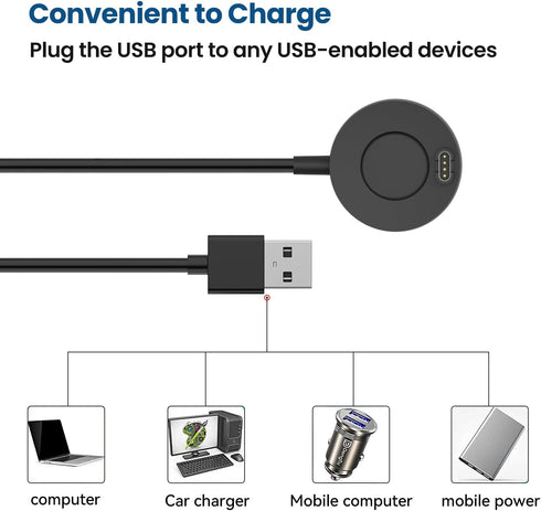 2-Pack Charger Dock Replacement for Garmin Venu 2/Venu Sq 2/Venu 2 Plus/Venu 3 with USB Cable