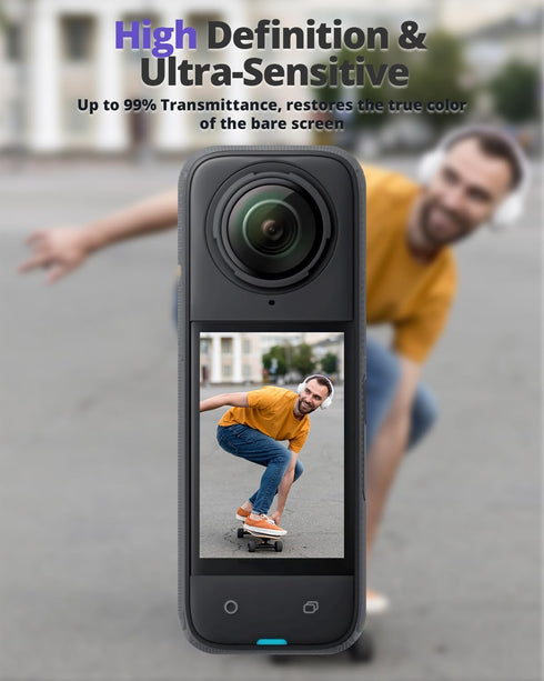 for Insta 360 X4 Silicone Protective Case with Lens Cap, Screen Protector for 360 X4 Accessories, Protective