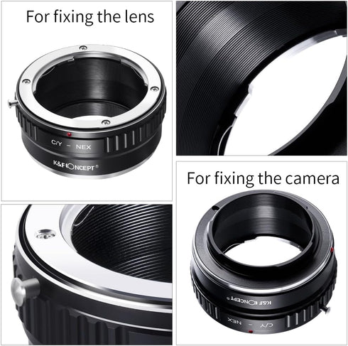 K&F Concept Lens Mount Adapter for Contax/Yashica (C/Y) Lens to Sony Alpha NEX E-Mount Camera