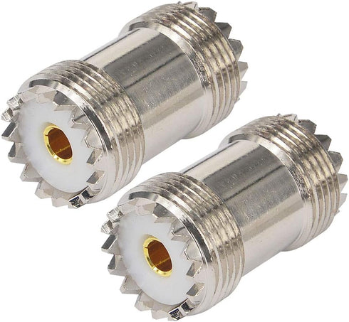 Boobrie 2-Pack SO239 Barrel Adapter, UHF Female to Female Coaxial Connector, PL259 Coupler for CB Ham Radio