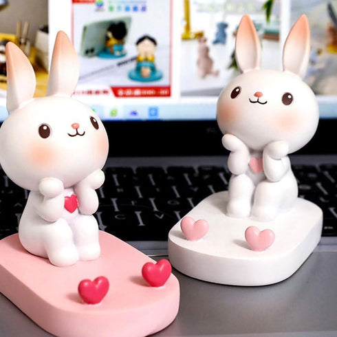 XGOPTS Cute Bunny Cell Phone Stand Holder Cartoon Rabbit Animal Phone Stand Mobile Phones Holder Desk Stands Decoration