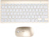 Keyboard Mouse Combo Set, 78 Keys Portable 2.4Ghz Kit with 4 Nonslip Foot Pads for Windows Notebook Desktop (Gold)