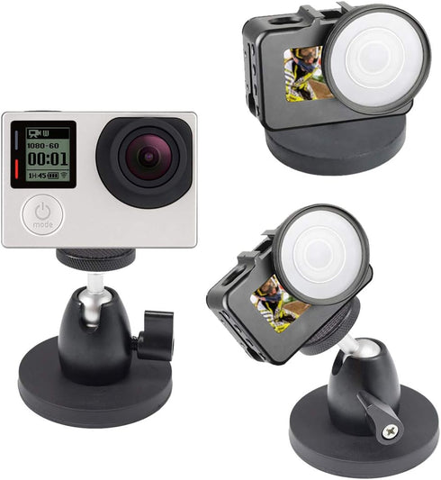 Magnetic Camera Mount with 1/4” Thread, 360° Magnetic Stand for Action Camera, Photographic Light Stands, Travel Tripods