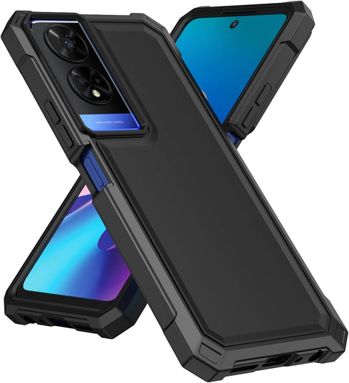 360 Full-Body Soft TPU Bumper Case for TCL 50 XE with Tempered Glass Screen Protector, Shockproof Protective Cover,