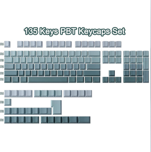 JOMKIZ PBT Keycaps Set, 135 Keys Double Shot Side Engraved Transparent Cherry Profile Backlit Keycaps