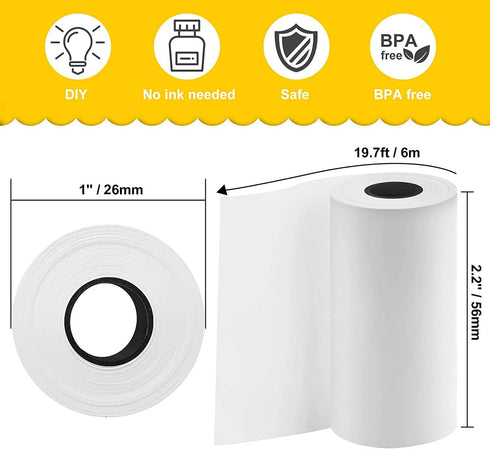 10 Rolls Kids Camera Paper for VTech KidiZoom PrintCam Instant Print Camera, 2.2 Wide BPA Free Thermal Print Paper Compatible with Dragon Touch/ESOXOFFORE Camera, for Most Kids Instant Camera by Qicen