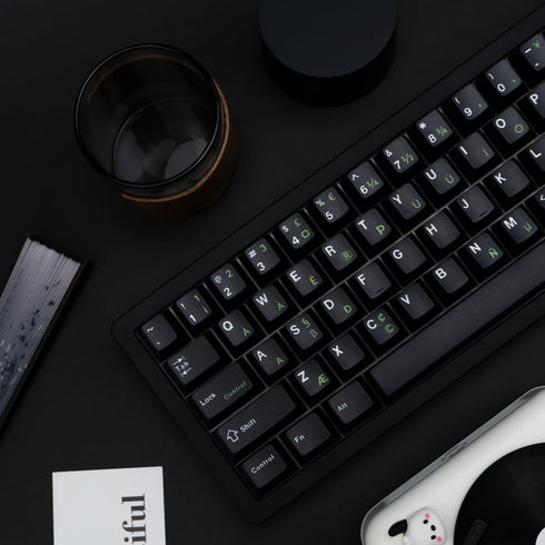 PBT Keycaps 129 Keys Minimalist Black Keycaps - Dye Sublimation Custom Keycaps for Cherry Gateron MX Switches Mechanical
