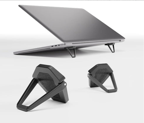 Portable Invisible Laptop Stand - 2PCS Zinc Alloy Mini Stand for 12-20 inch Laptop with Heat Dissipation Pad
