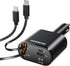 SUPERONE Retractable Car Charger for iPhone, 4 in 1 USB C Adapter with Dual Lightning Cables, PD 60W Fast Charging
