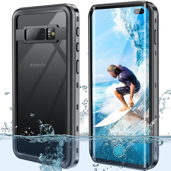 Waterproof Case for Samsung Galaxy S10 Plus, IP68 Full Sealed with Built-in Screen Protector, 6.4 inches, Black