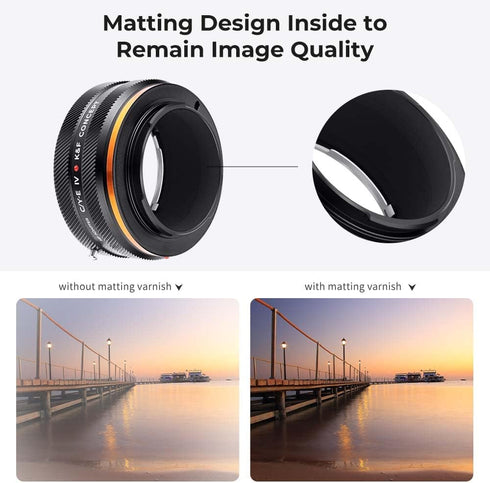 K&F Concept IV PRO C/Y-NEX Lens Mount Adapter, Manual Focus Compatible with Contax/Yashica SLR Lens to Sony-E NEX Mount
