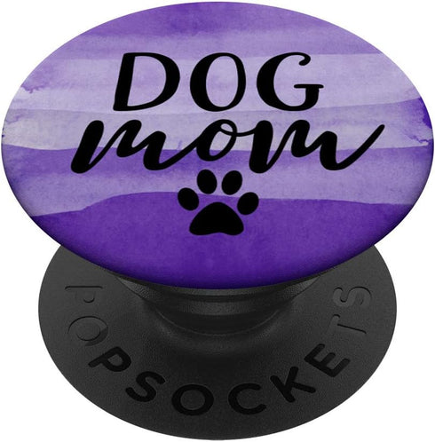 Dog Mom Fur Mama Dog Lover Gifts Paw Print Purple PopSockets Standard PopGrip: Swappable Grip for Phones & Tablets